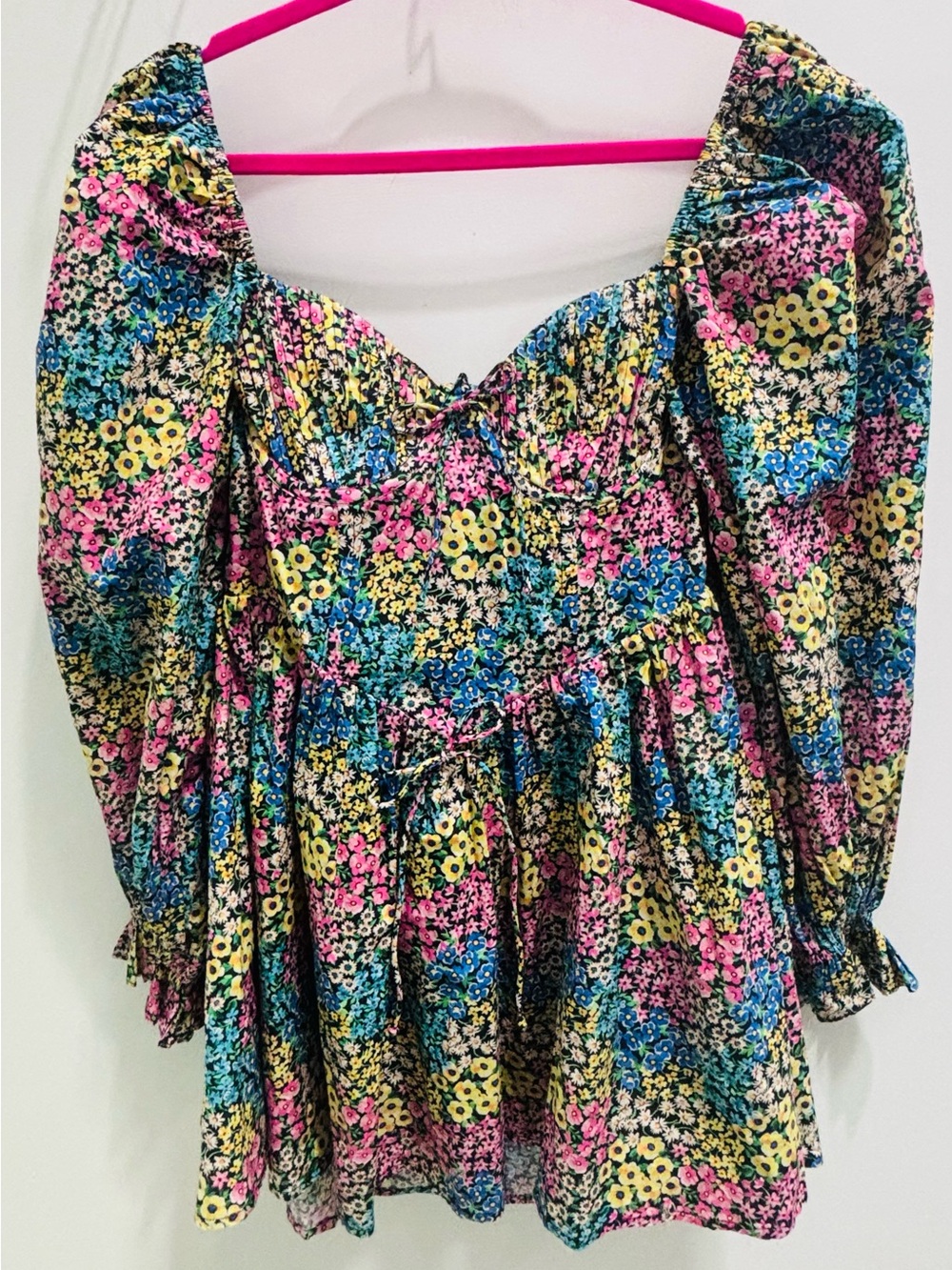 For Love & Lemons Floral Mini Dress - Pink, Blue & Yellow
